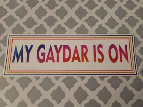 My Gaydar Is On Funny Bumper Sticker 8x25 Ebay