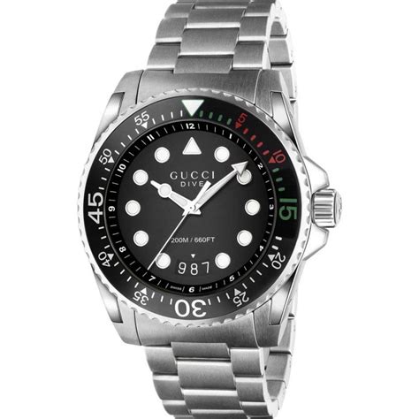 Gucci Mens Dive 45mm Watch Steel Ya136208a Francis And Gaye Jewellers