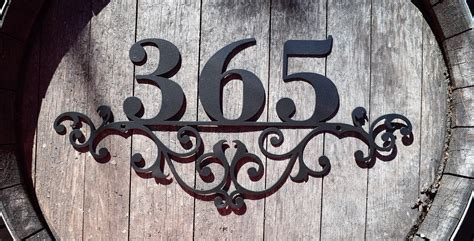 Flourished Metal Outdoor Home Address Sign
