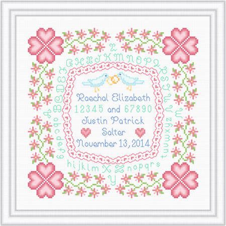Great for diy gifts or just something special for yourself, try it out after the jump. WithThis Ring Sampler Cross Stitch Pattern wedding