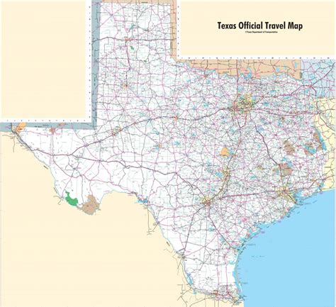 Large Detailed Map Of Texas With Cities And Towns North Texas Highway