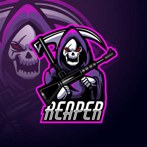 Mascote Do Logotipo Reaper Esport Vetor Premium Mascot Design