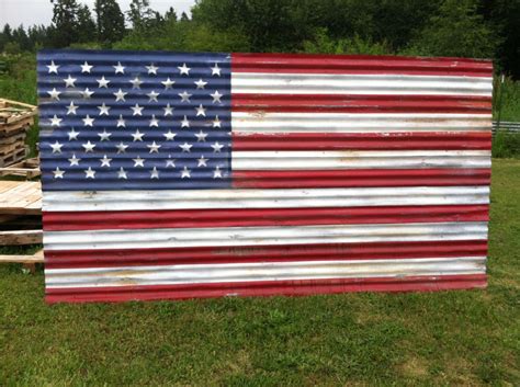 Huge Rustic American Flags 10 Ft Barn Metal Flags Rustic Etsy