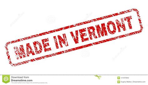 Grunge Made In Vermont Rounded Rectangle Stamp Stock Vector