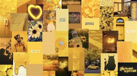 Yellow Aesthetic Collage Wallpaper Laptop Person Holding Yellow Daisy