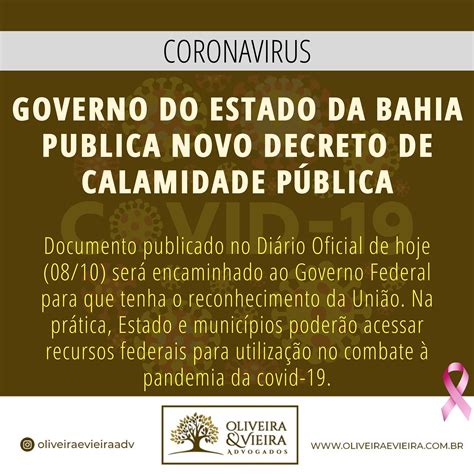 Publicado Novo Decreto De Calamidade Pública Pelo Governo Do Estado Da Bahia