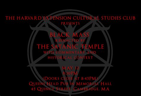 Harvard Extension Cultural Studies Club Hosting Satanic Black Mass