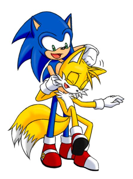 Sonic And Tails Brothers Hug