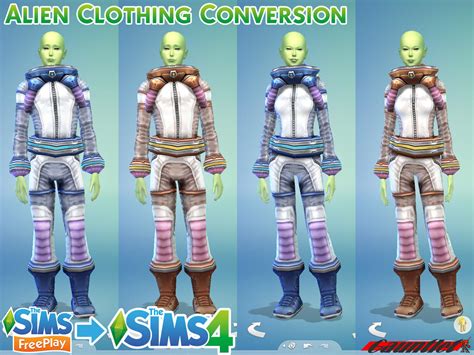 Sims Freeplay To Sims4 Alien Clothing Conversion By Gauntlet101010 On
