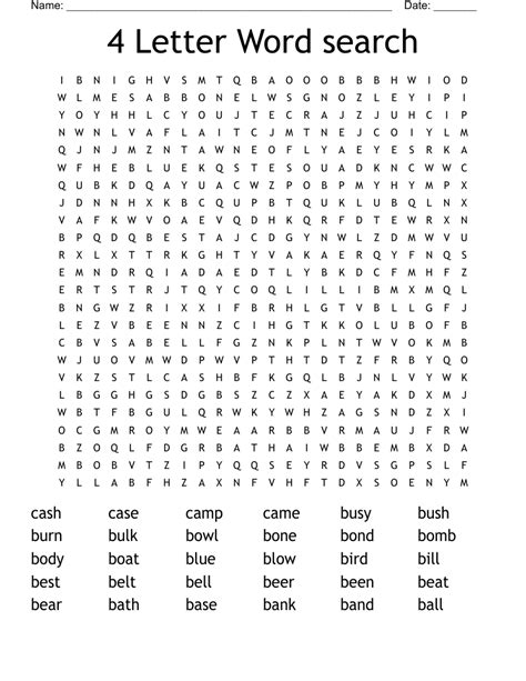 4 Letter Word Search Wordmint