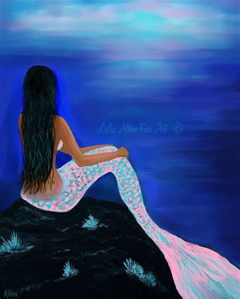 Mermaid Art Print Mermaid Painting Print Mermaid Wall Art Ocean Fantasy Art Print Ocean Mermaid