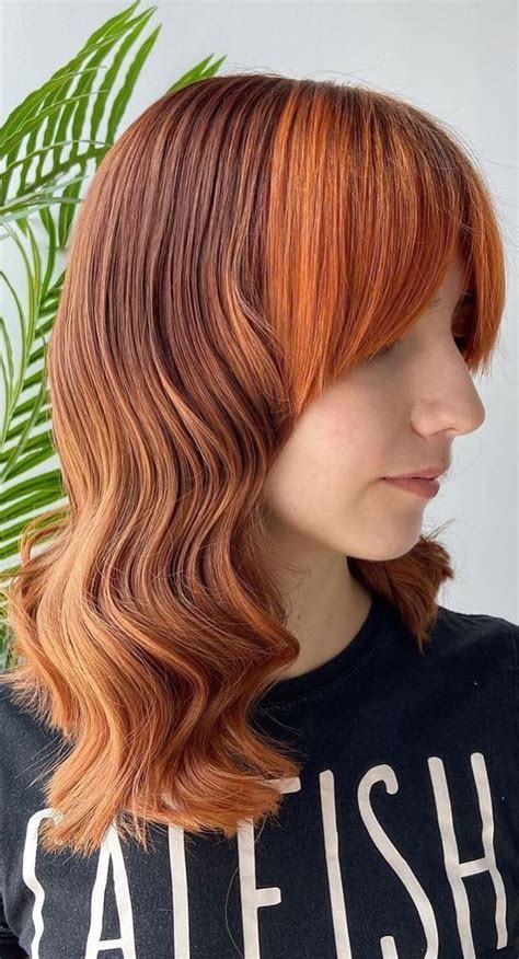 35 Copper Hair Colour Ideas And Hairstyles Colour Blocking Copper