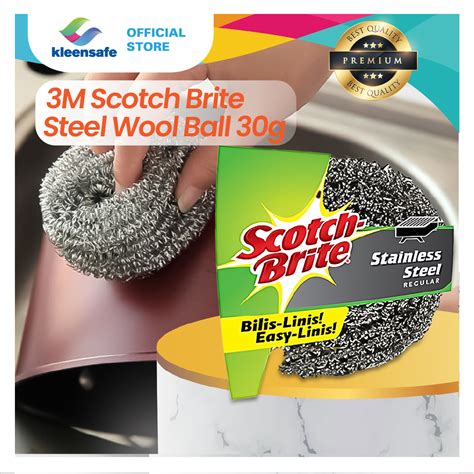 Kleensafe X Scotch Brite Stainless Steel Wool Ball Scouring Sponge Scrubbers Ideal For Cast