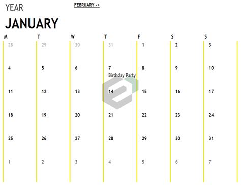 12 Month Calendar Free Excel Templates And Dashboards