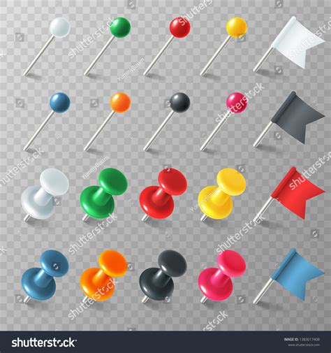 Pins Flags Tacks Colored Pointer Eps Stock Vector Royalty Free 1383017408