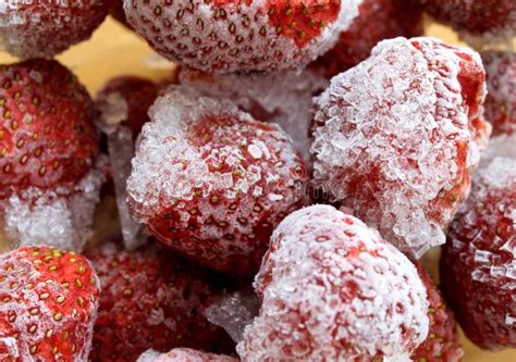 Frozen Strawberries Stock Image Image Of Ripe Pitted 16100813