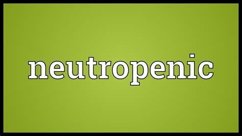 Neutropenic Meaning Youtube