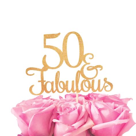 50 And Fabulous Cake Topper Glitter Cake Topper Birthday Birthday