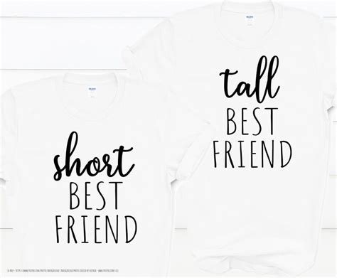 Best Friends T Shirts Short Best Friend Shirt Tall Best Etsy