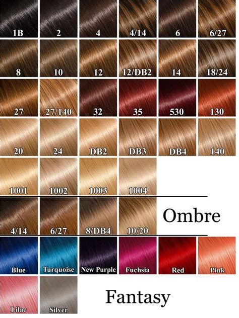 Hair Extension Color Chart Hair Color Comparison Chart Artofit