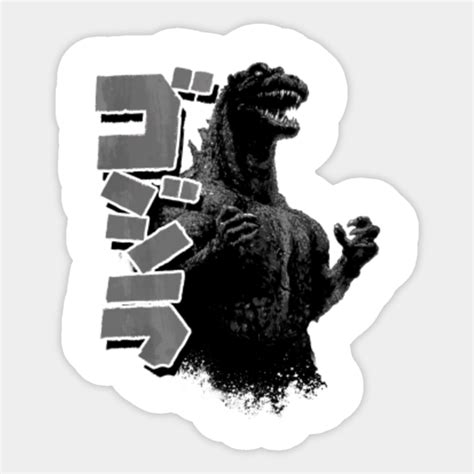 Godzilla Black And White Godzilla Sticker Teepublic