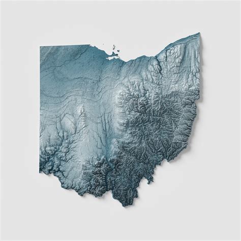 Ohio Shaded Relief Visual Wall Maps Studio