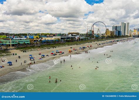 Myrtle Beach Warm Tropical Atlantic Waters Aerial Photo Editorial Image