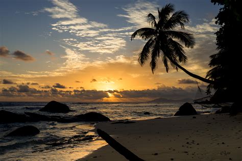Photo Beautiful Silhouette Island Seychelles Sunset Free
