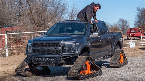 Modified Ford F 150 Raptor With Tank Tracks Looks Ready For The Apocalypse