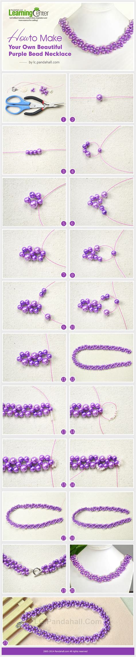 How To Make Your Own Beautiful Purple Bead Necklace Jewelery Making