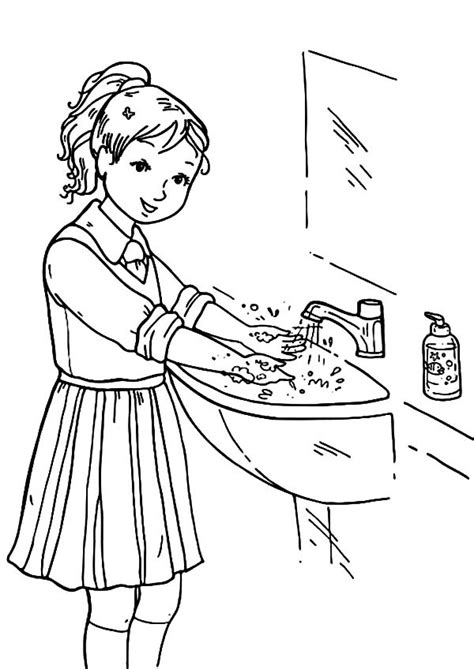 Printable Washing Hands Coloring Page 347 Best Quality File