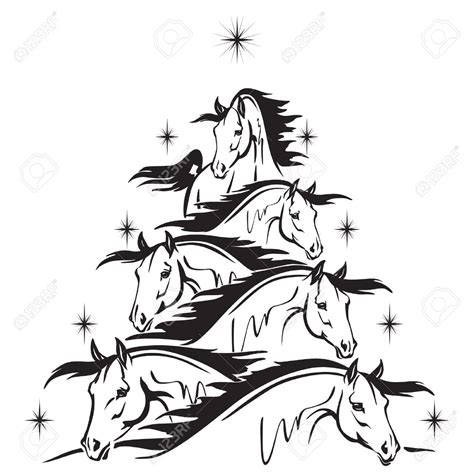 Christmas Tree Of Horses Heads Christmas Horses Christmas Tree