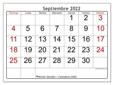 Calendario Septiembre De 2022 Para Imprimir “62ds” Michel Zbinden Mx