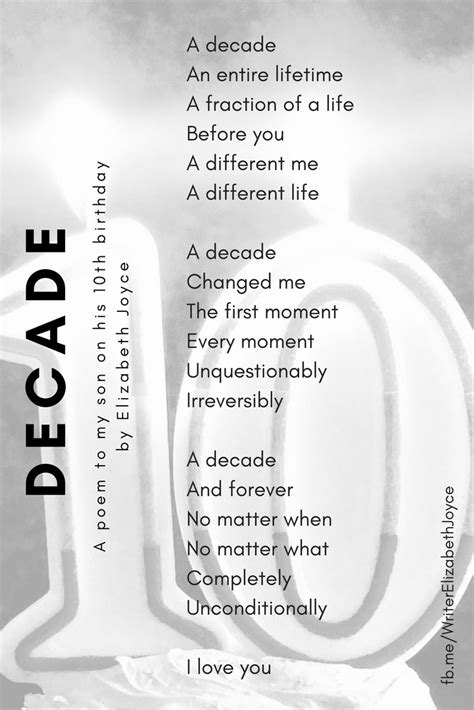 Decade Double Digit Birthday Ideas Birthday Poems Happy 10th Birthday