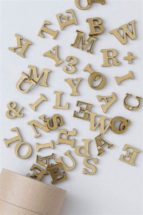 Magnetic Letters In Gold Fridge Magnets Extra Letters For Letterboard