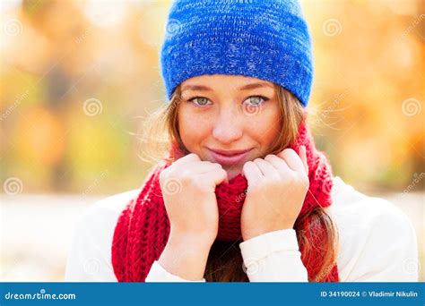 Teen Girl In Red Scarf Stock Photo Image Of Freedom 34190024