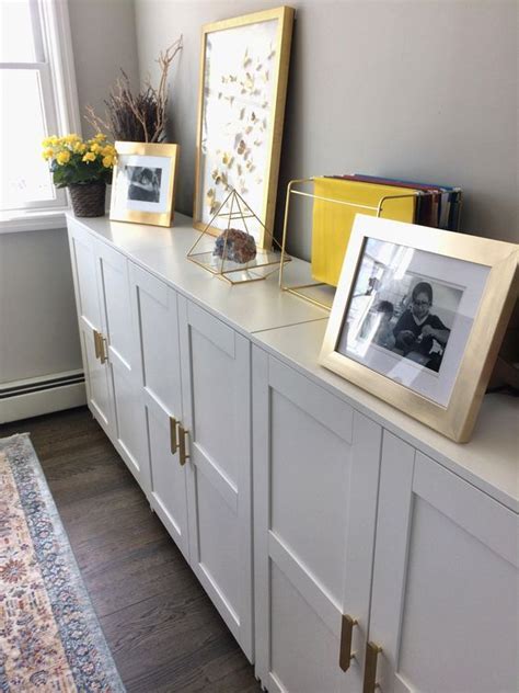 Ikea Brimnes Cabinets With Gold Pulls Living Room Storage Cabinet