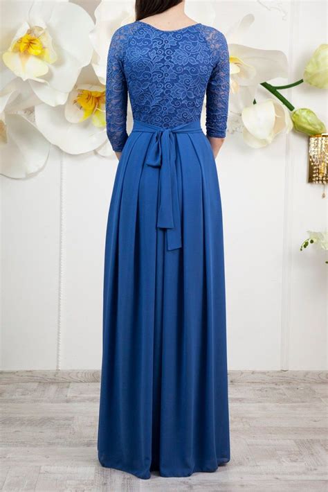 Kare Riverside Blue Modest Prom Dress With Sleeves Prom Dresses