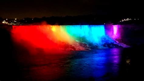 Unbelievable Niagara Falls In Rainbow Colors Night View Youtube