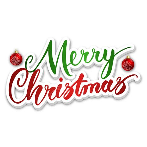 Merry Christmas Greetings Sticker Transparent Background With Stars And