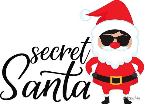 Secret Santa Lettering Winter Holiday Design By Pidzam4e Redbubble