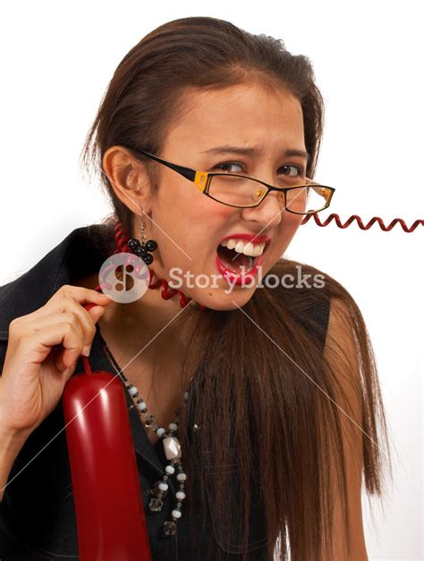 Secretary Frustrated Over Telephone Call Royalty Free Stock Image Storyblocks