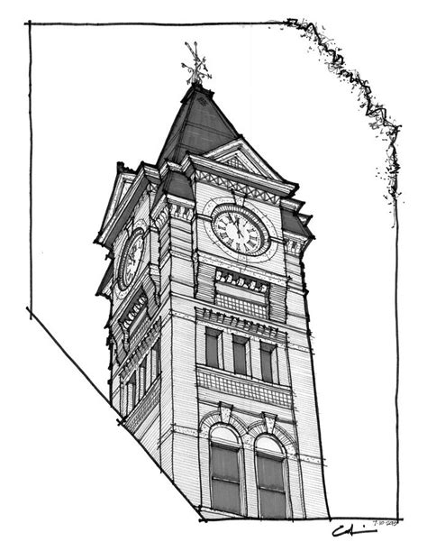 Samford Hall Clock Tower Drawing By Calvin Durham Pixels