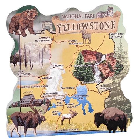 Yellowstone National Park Map Wyoming The Cats Meow Village