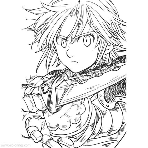 Elizabeth Melodias from The Seven Deadly Sins Coloring Pages Nanatsu No Taizai - XColorings.com