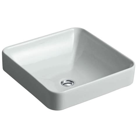 Our focus is on exceptional quality and well designed bathroom fixtures. KOHLER Vox Ice Grey Vessel Square Bathroom Sink with ...