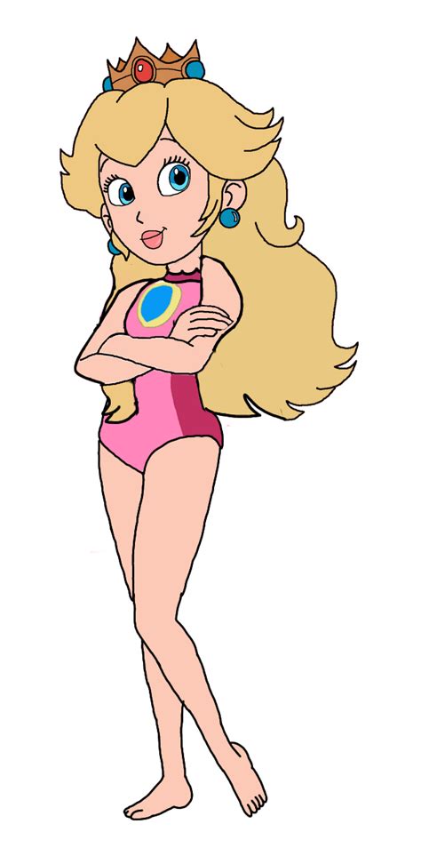 Princess Peach Wearing Swimsuit By Oliviarosesmith On Deviantart