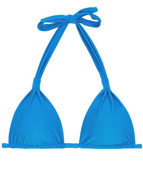 Bikini Tops Blue Triangle Halter Bikini Top Top Urano Cortinao