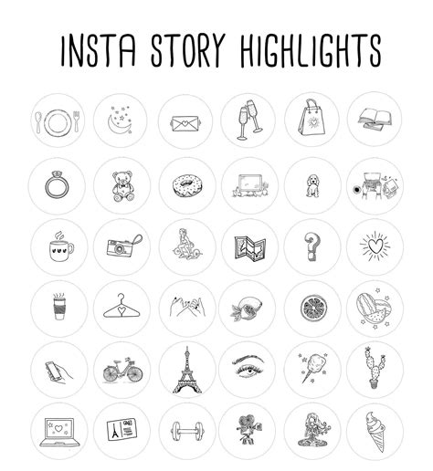 200 Instagram Story Highlights Icons Covers Black And White