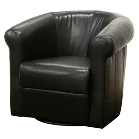 Baxton Studio Julian Black Faux Leather Club Chair With 360 Degree